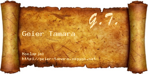 Geier Tamara névjegykártya